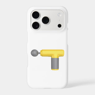 Side view of yellow massage gun iPhone 17 pro case