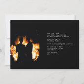 Side Ways | Modern Simple Photo Black Onyx  Save The Date (Back)