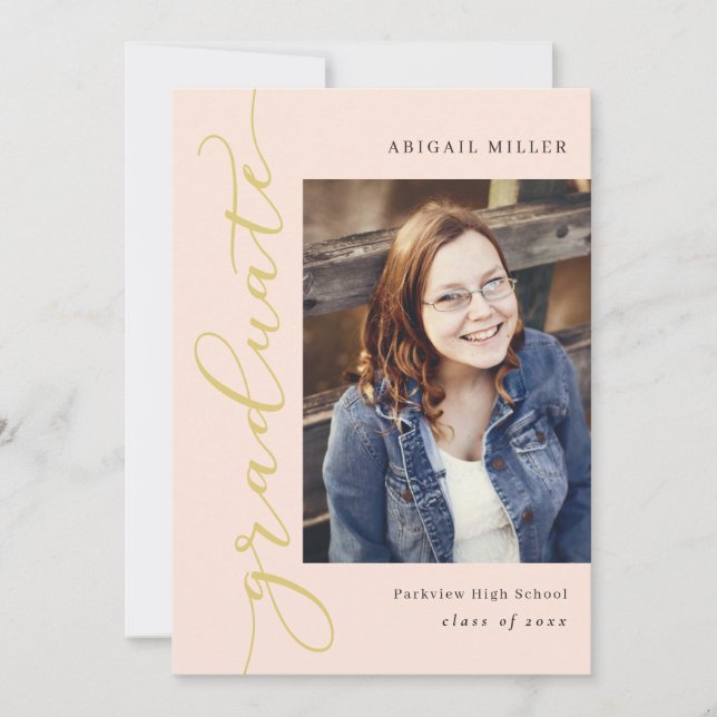 Side Writing Editable Color Graduation Invitation (Front)