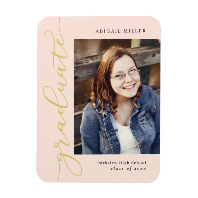 Side Writing EDITABLE COLOR Graduation Magnet (Vertical)