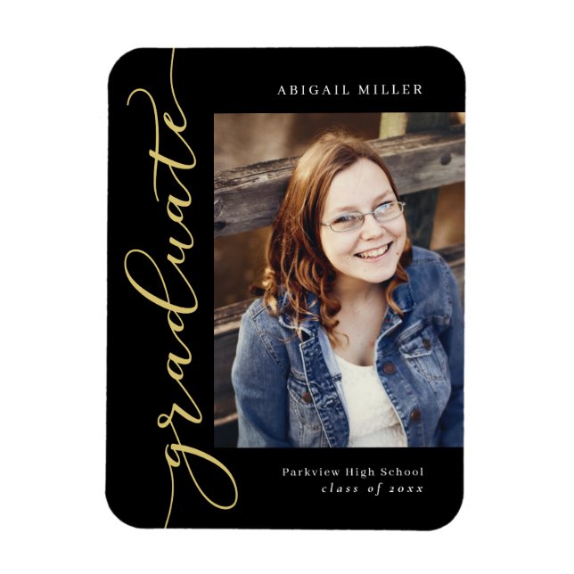 Side Writing EDITABLE COLOR Graduation Magnet (Vertical)