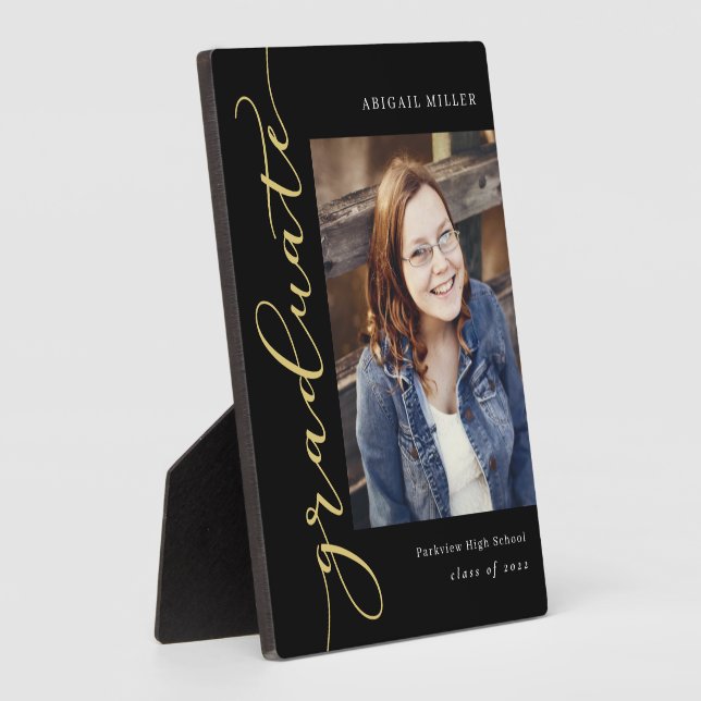 Side Writing EDITABLE COLOR Graduation Plaque (Side)