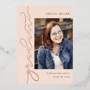 Side Writing Foil Graduation Editable Color Foil I Foil Invitation