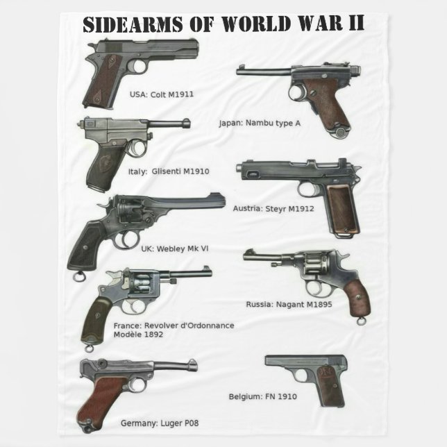 SIDEARMS of WORLD WAR II Fleece Blanket (Front)