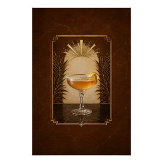 Sidecar Art Deco Poster | Bar Art