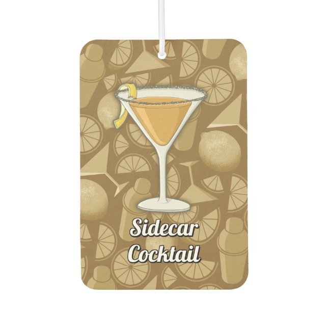 Sidecar cocktail car air freshener (Front)