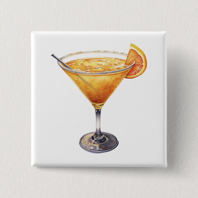 Sidecar Cocktail Drink Button (Front)