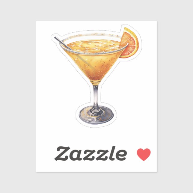 Sidecar Cocktail Drink Sticker (Sheet)