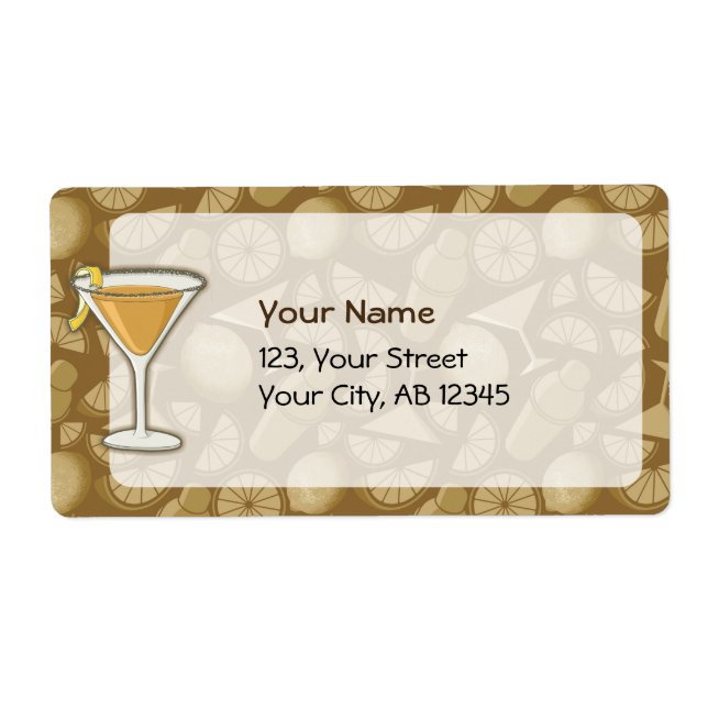 Sidecar cocktail label (Front)