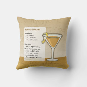 Sidecar Cocktail Recipe Throw Pillow