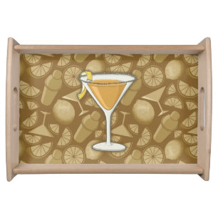 Sidecar cocktail serving tray
