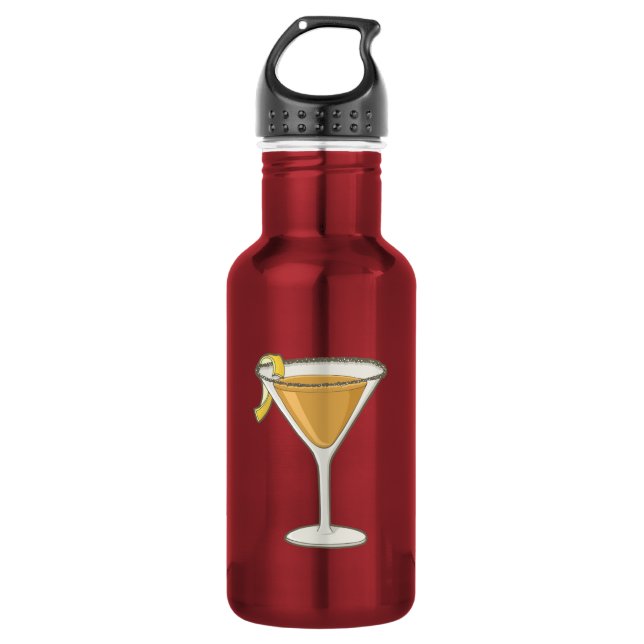 Sidecar cocktail stainless steel water bottle (Front)