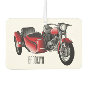 Sidecar motorcycle cartoon illustration  air freshener