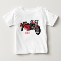 Sidecar motorcycle cartoon illustration