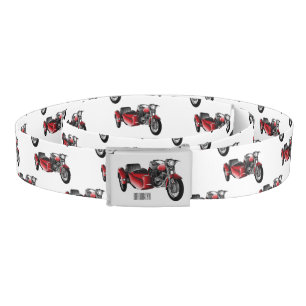 Sidecar motorcycle cartoon illustration belt