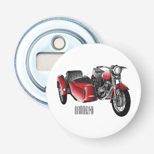 Sidecar motorcycle cartoon illustration  bottle opener
