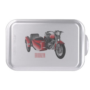 Sidecar motorcycle cartoon illustration  cake pan