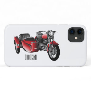 Sidecar motorcycle cartoon illustration  iPhone 11 case