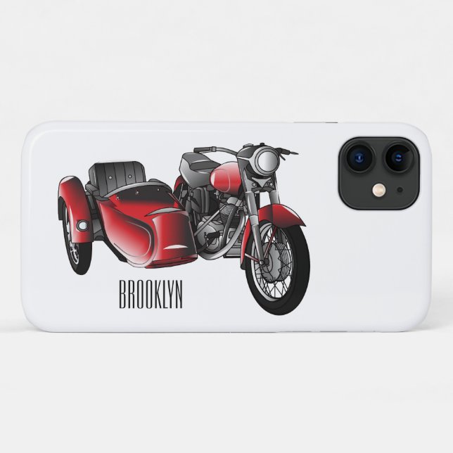 Sidecar motorcycle cartoon illustration  Case-Mate iPhone case (Back (Horizontal))