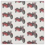 Sidecar motorcycle cartoon illustration  fabric