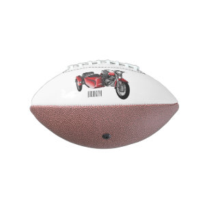 Sidecar motorcycle cartoon illustration  football