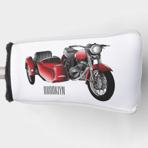 Sidecar motorcycle cartoon illustration  golf head cover