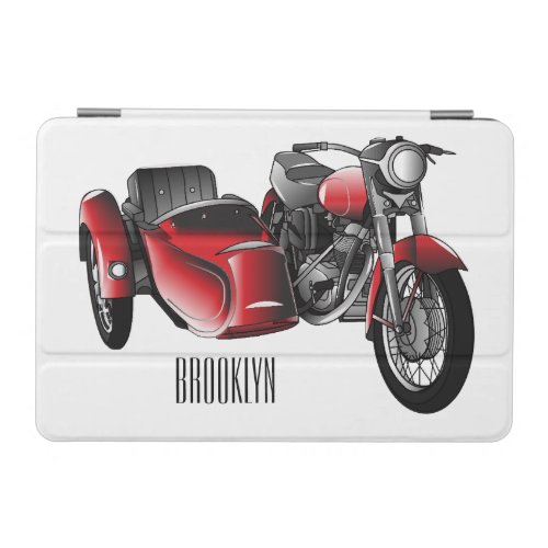 Sidecar motorcycle cartoon illustration  iPad mini cover