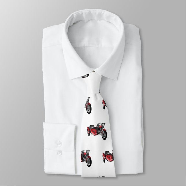 Sidecar motorcycle cartoon illustration  neck tie (Tied)