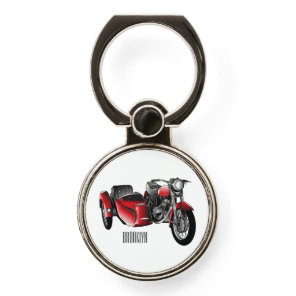 Sidecar motorcycle cartoon illustration  phone ring stand