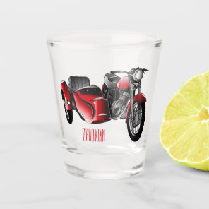 Sidecar motorcycle cartoon illustration  shot glass