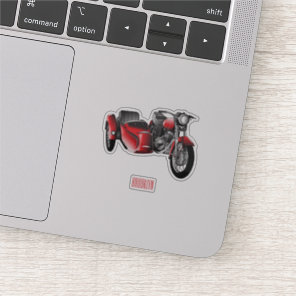 Sidecar motorcycle cartoon illustration  sticker