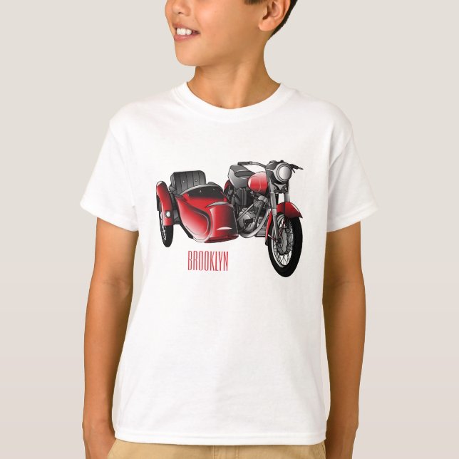Sidecar motorcycle cartoon illustration  T-Shirt (Front)