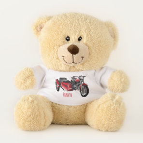 Sidecar motorcycle cartoon illustration  teddy bear