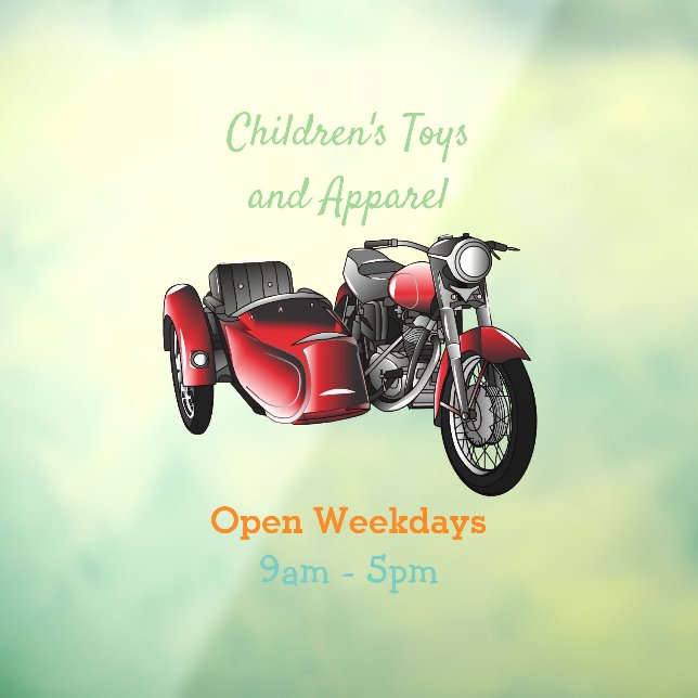 Sidecar motorcycle cartoon illustration  window cling (Sheet 3)