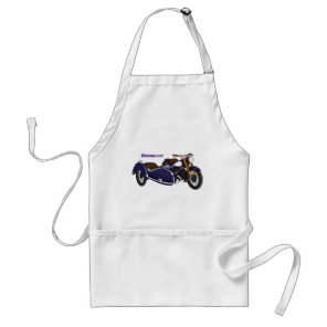 Sidecar purple motorcycle illustration adult apron