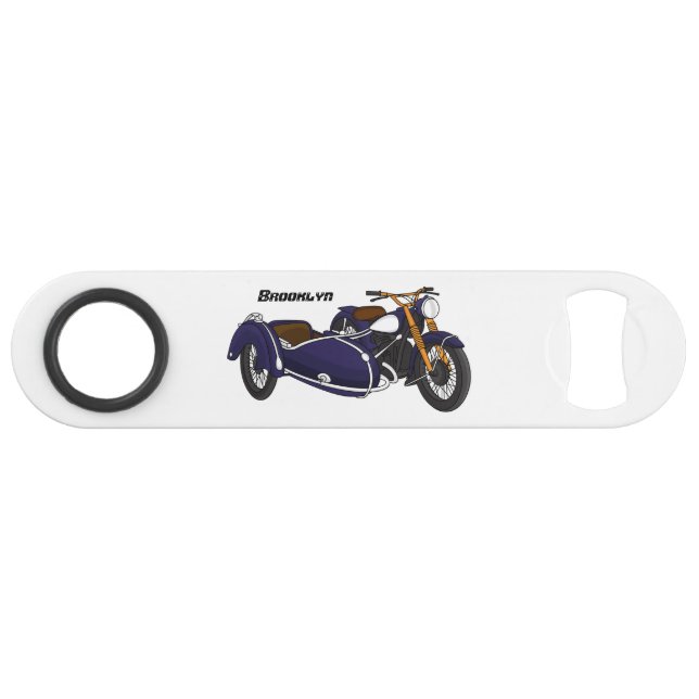 Sidecar purple motorcycle illustration bar key (Front (Horizontal))