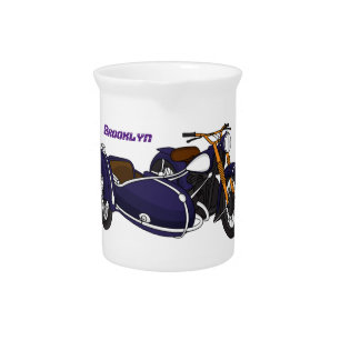 Sidecar purple motorcycle illustration beverage pitcher
