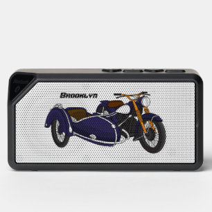Sidecar purple motorcycle illustration bluetooth speaker