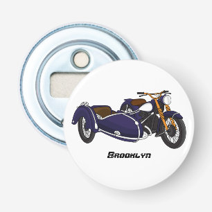 Sidecar purple motorcycle illustration bottle opener