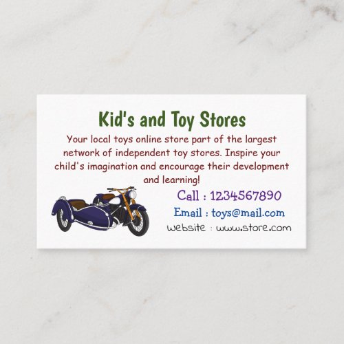 Sidecar purple motorcycle illustration business card