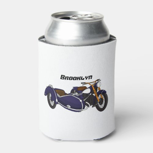 Sidecar purple motorcycle illustration can cooler