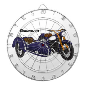 Sidecar purple motorcycle illustration dart board
