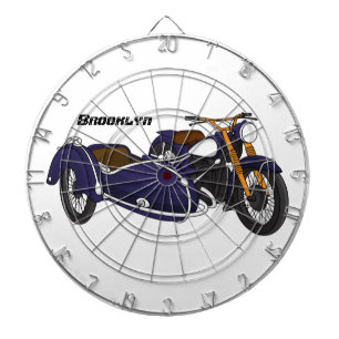 Sidecar purple motorcycle illustration dart board