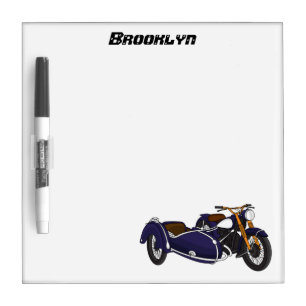 Sidecar purple motorcycle illustration dry erase board