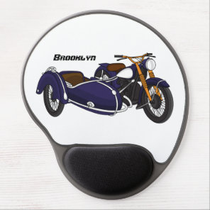 Sidecar purple motorcycle illustration gel mouse pad