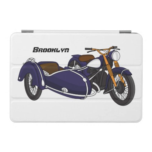 Sidecar purple motorcycle illustration iPad mini cover