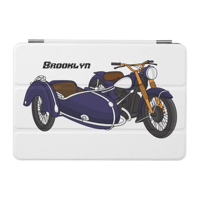 Sidecar purple motorcycle illustration iPad mini cover (Horizontal)