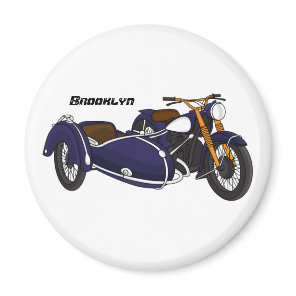 Sidecar purple motorcycle illustration magnet
