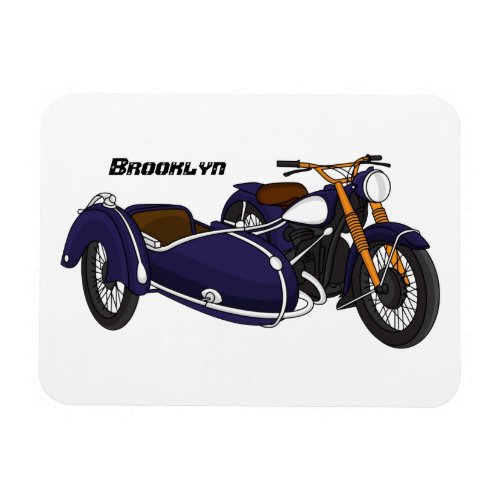Sidecar purple motorcycle illustration magnet