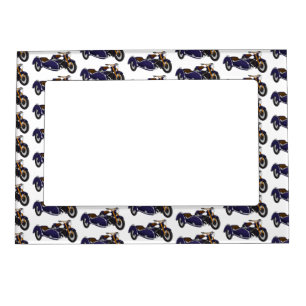 Sidecar purple motorcycle illustration magnetic frame
